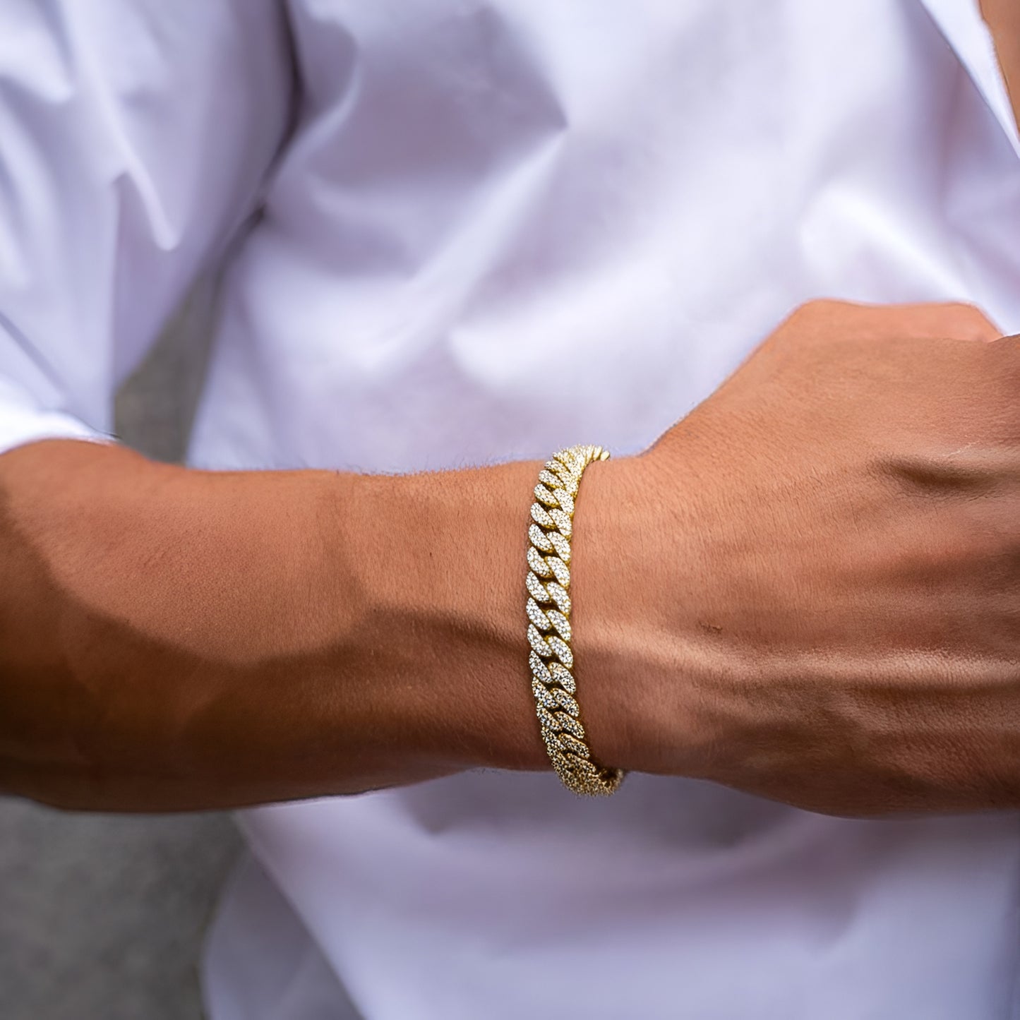 ICED CUBAN BRACELET - GOLD