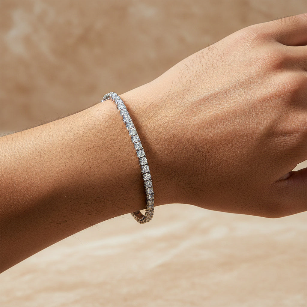 ICED TENNIS BRACELET - SILVER