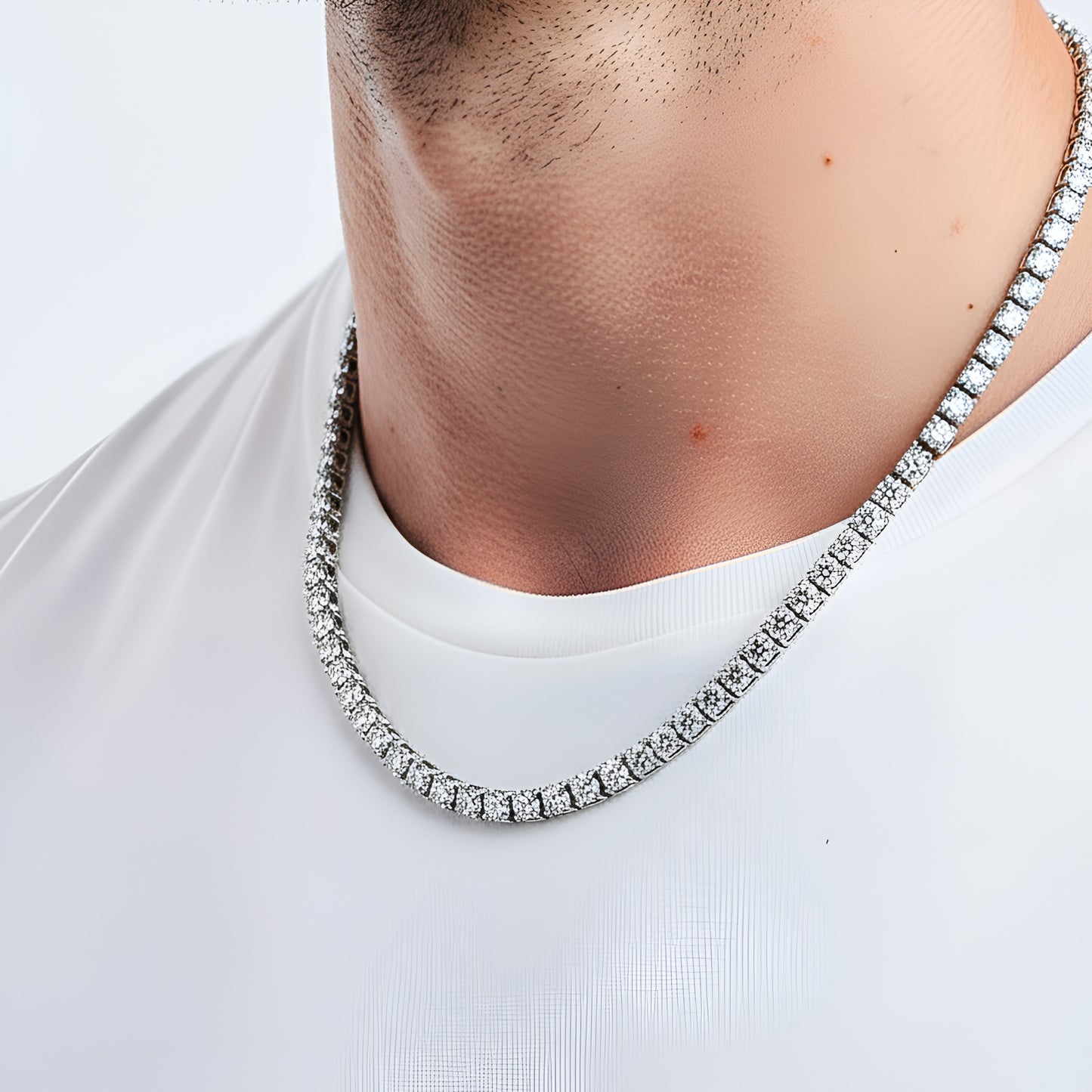 ICED TENNIS CHAIN - SILVER