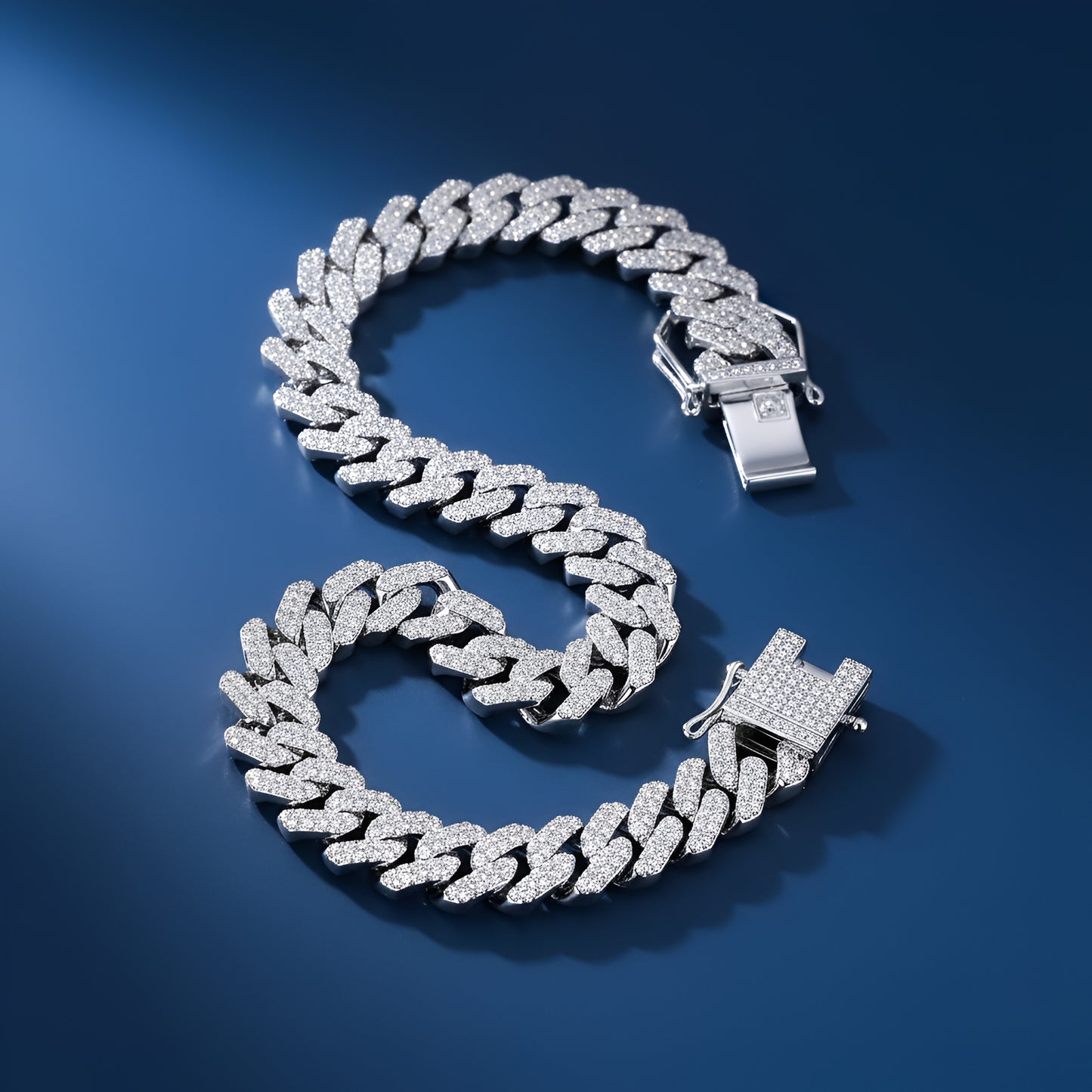 ICED CUBAN BRACELET - SILVER