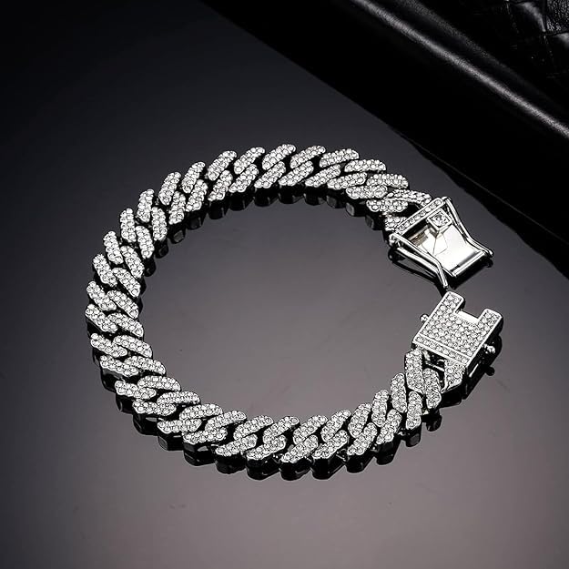 ICED CUBAN BRACELET - SILVER