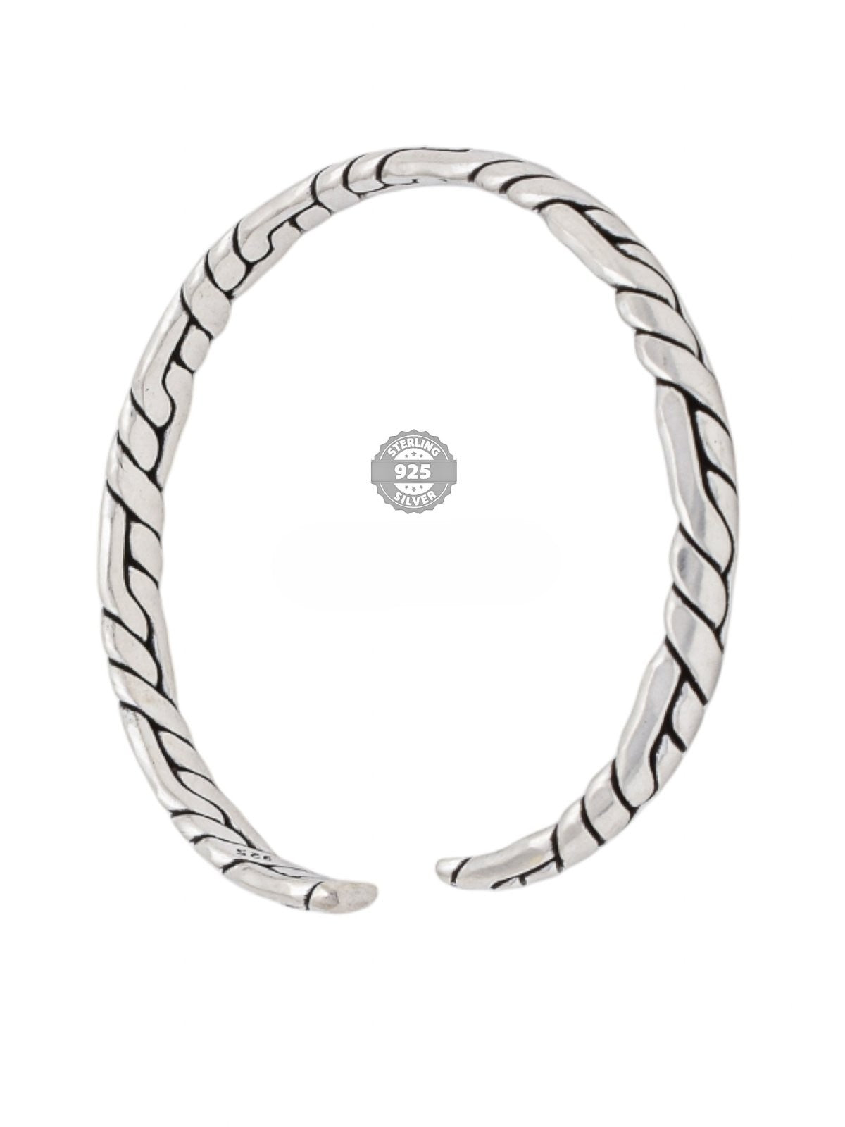925 Sterling Silver Braided Design Kada For Rich Rapper Collection