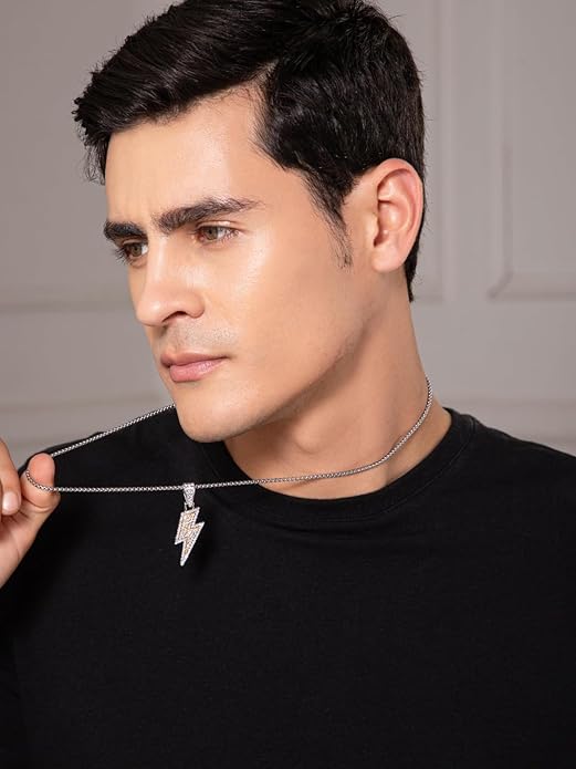 FLASH PENDANT WITH CHAIN - WHITE GOLD