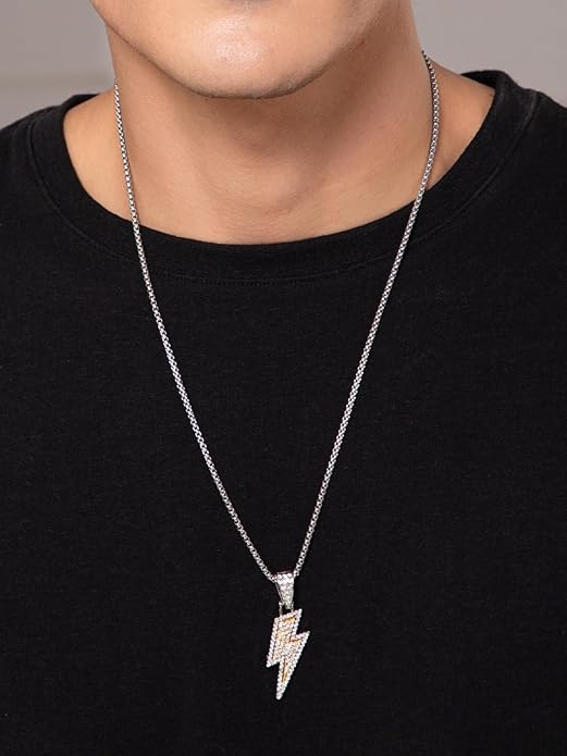 FLASH PENDANT WITH CHAIN - WHITE GOLD