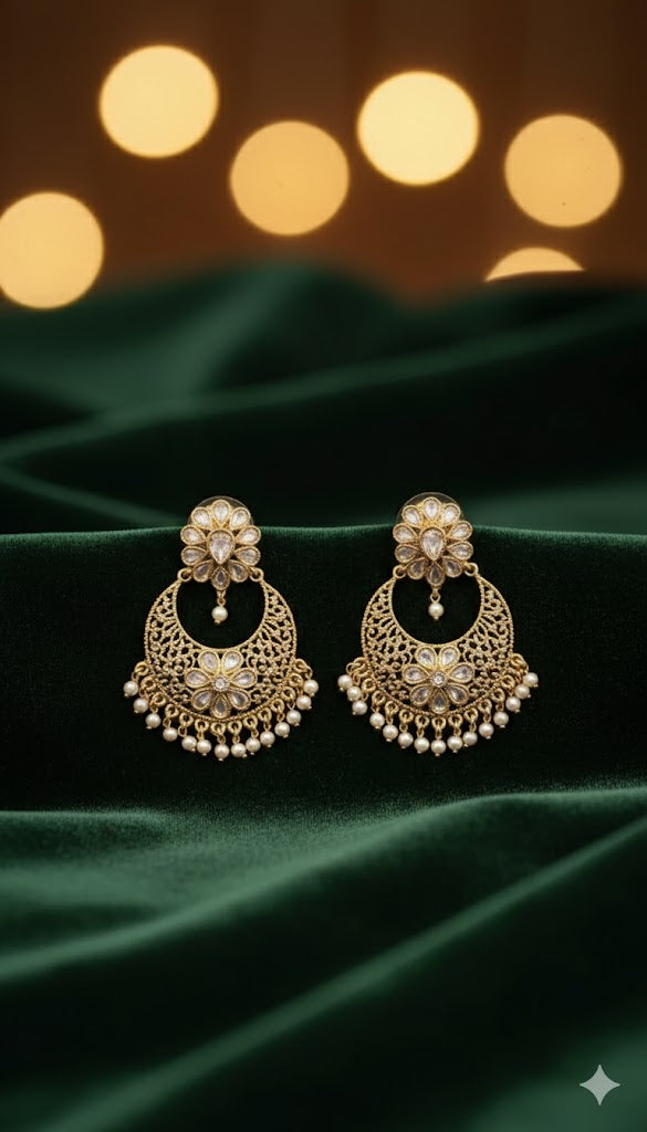 CHANDBALI BLOOM R.AD EAR-RING
