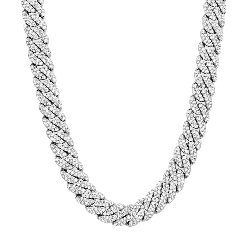TRIPLE ICED STREET CHAIN - SILVER (SET OF - 3)
