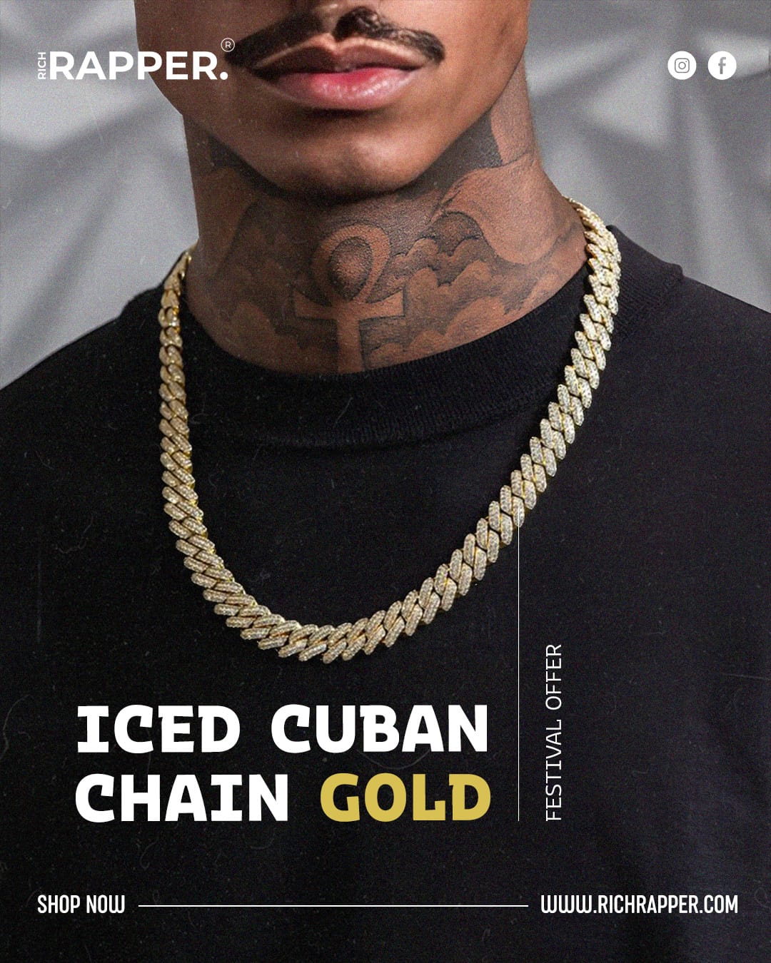 ICED CUBAN CHAIN - GOLD
