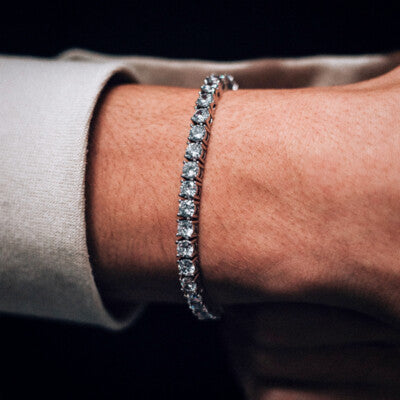 ICED TENNIS BRACELET - SILVER