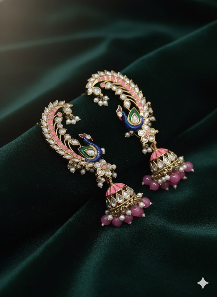 PINK PEACOCK JHUMKA