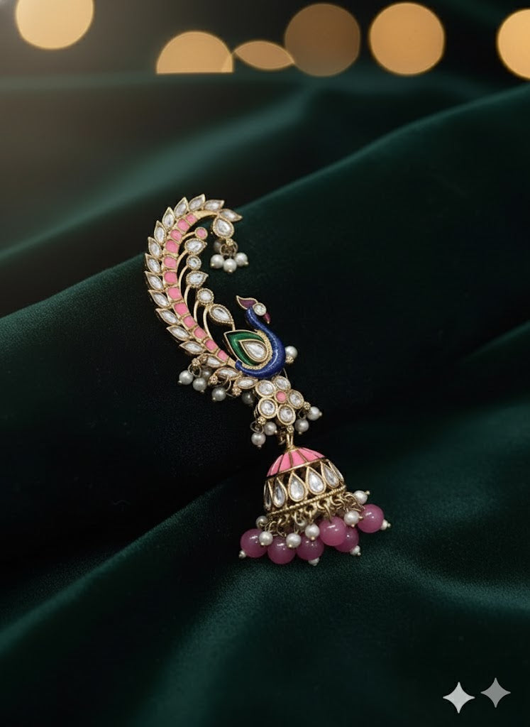 PINK PEACOCK JHUMKA