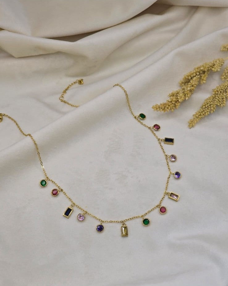 COLORFUL STONE CRYSTAL CHAIN