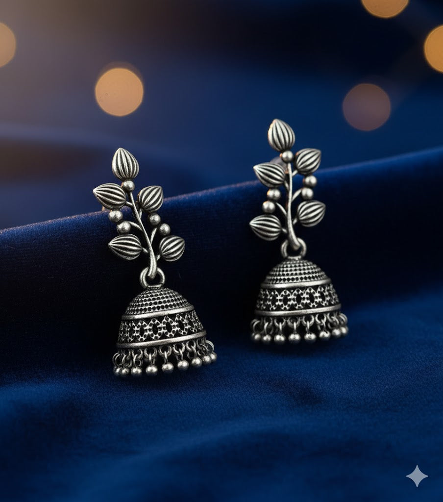 VINE & BELL OXIDIZED JHUMKA