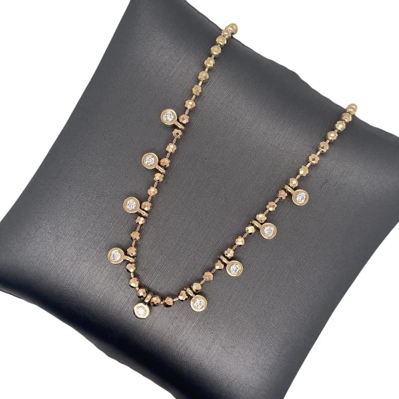 GOLD DIAMOND DANGLE NECKLACE