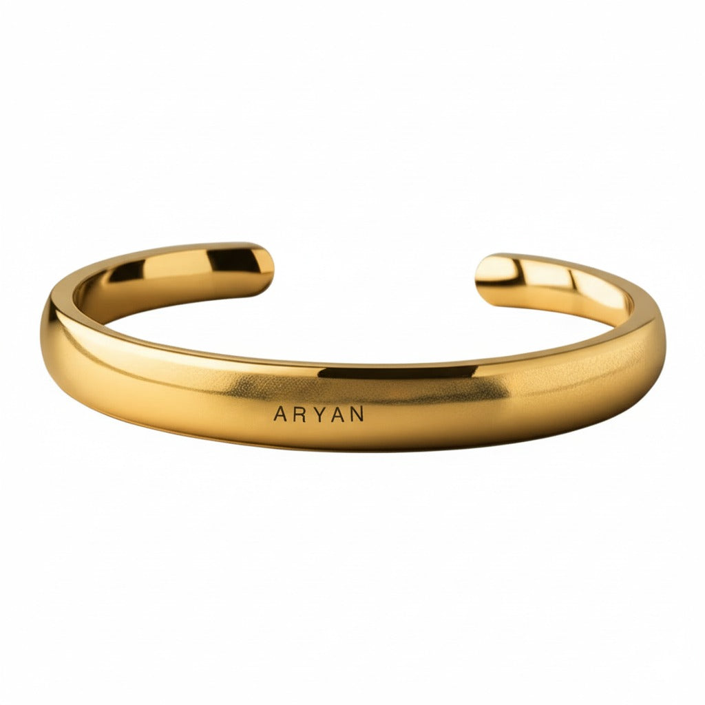 CUSTOMISED CLASSIC CUFF BRACELET - GOLD