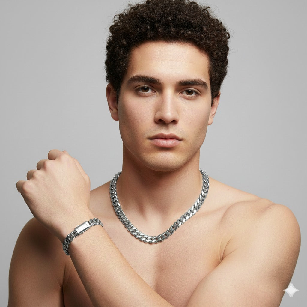 CUBAN LINK SET (SS) - DAILY WEAR