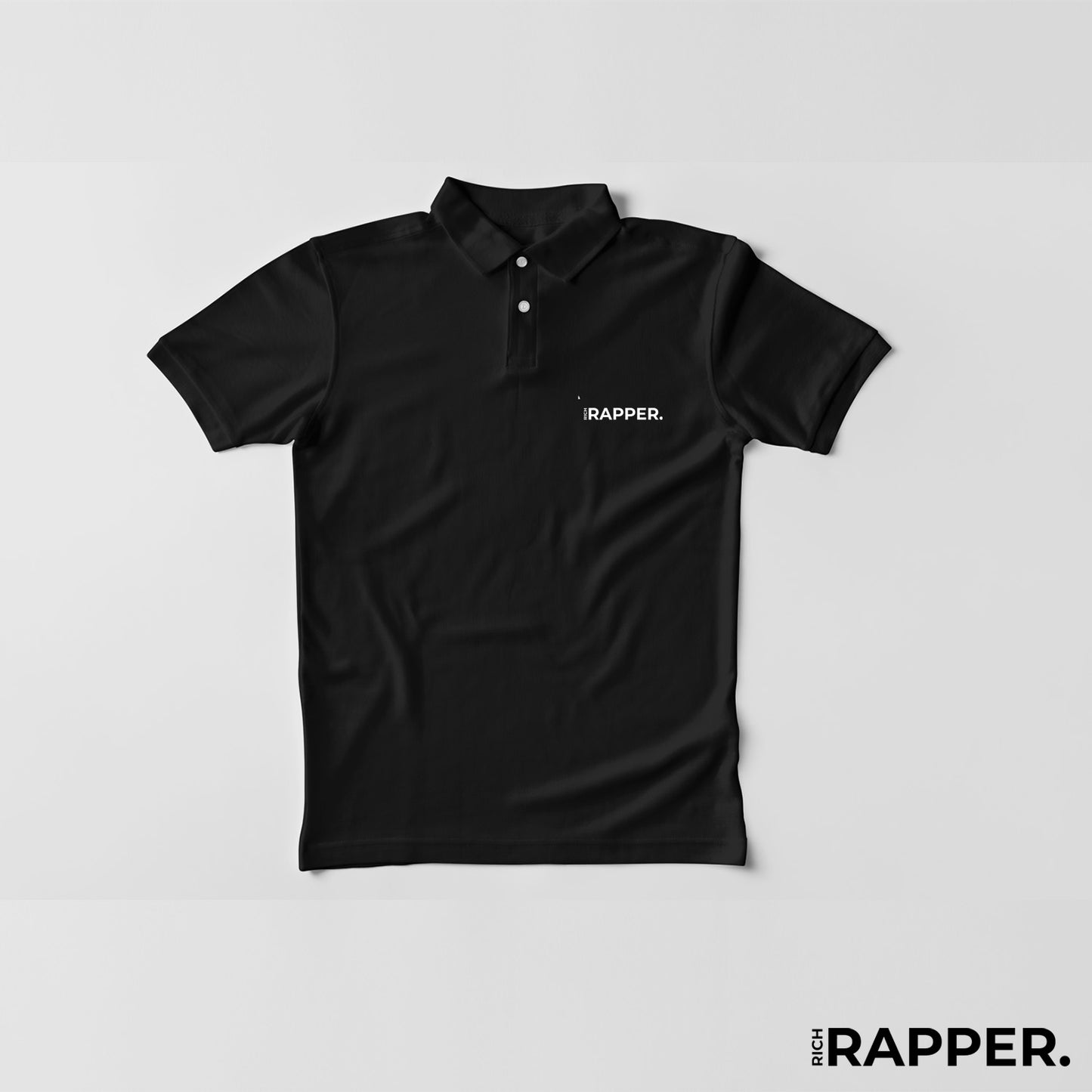 CUSTOM POLO T-SHIRT - BLACK