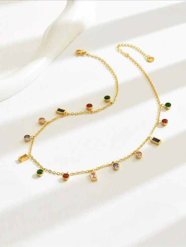COLORFUL STONE CRYSTAL CHAIN