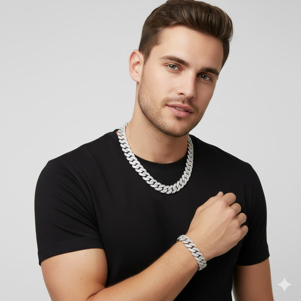 ICED OUT CUBAN SET - SILVER