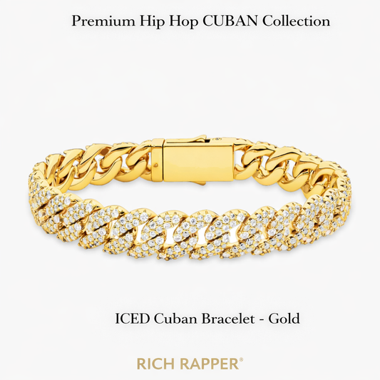 ICED CUBAN BRACELET - GOLD