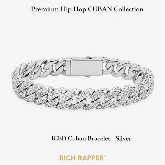 ICED CUBAN BRACELET - SILVER