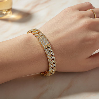 ICED CUBAN BRACELET - GOLD