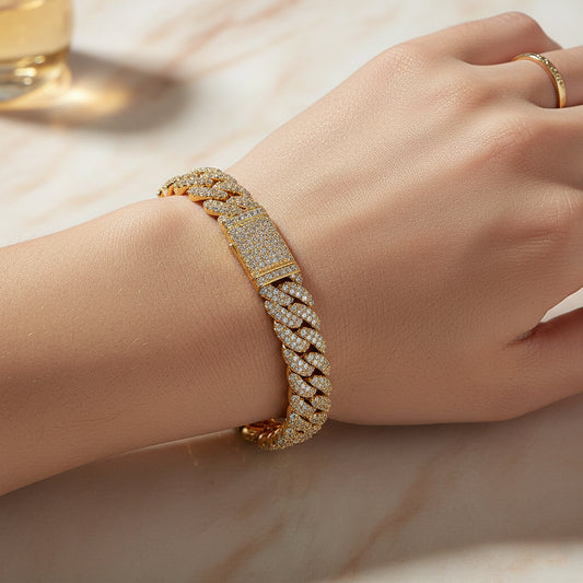ICED CUBAN BRACELET - GOLD