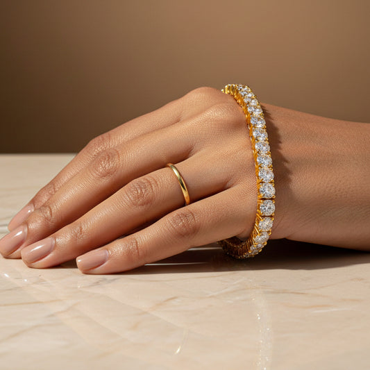 ICED TENNIS BRACELET - GOLD