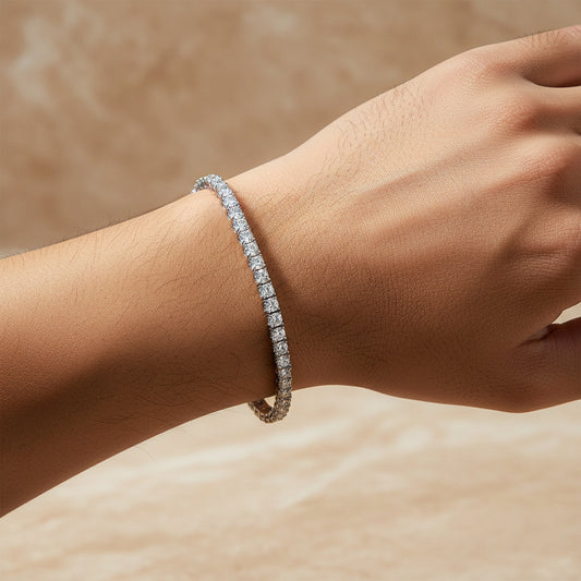 ICED TENNIS BRACELET - SILVER