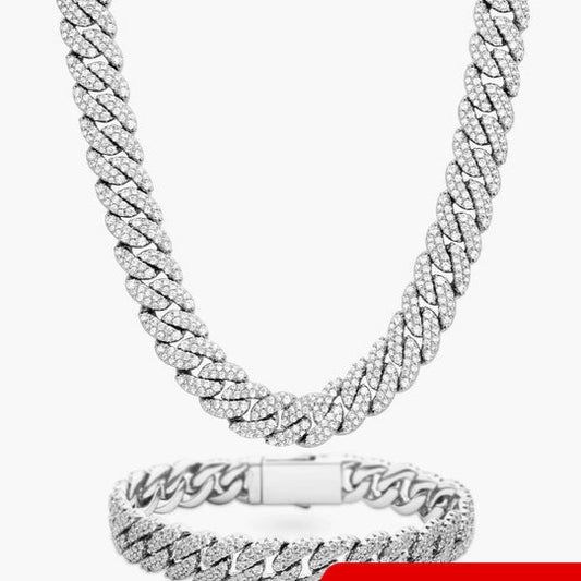 ICED OUT CUBAN SET - SILVER