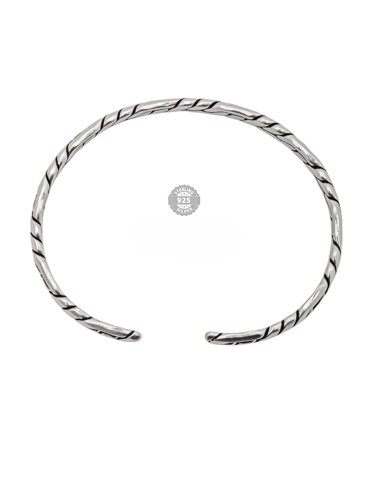 925 Sterling Silver Braided Design Kada For Rich Rapper Collection