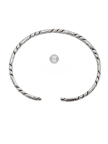 925 Sterling Silver Braided Design Kada For Rich Rapper Collection
