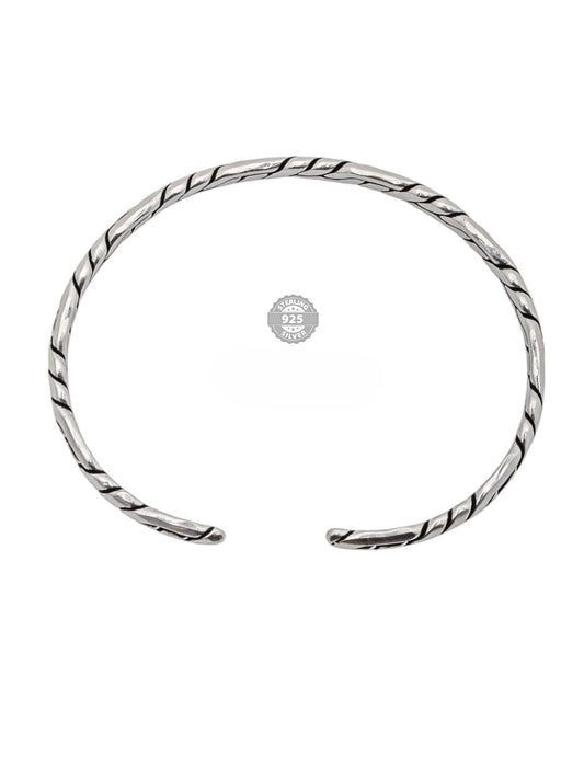 925 Sterling Silver Braided Design Kada For Rich Rapper Collection