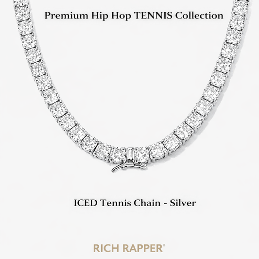 ICED TENNIS CHAIN - SILVER