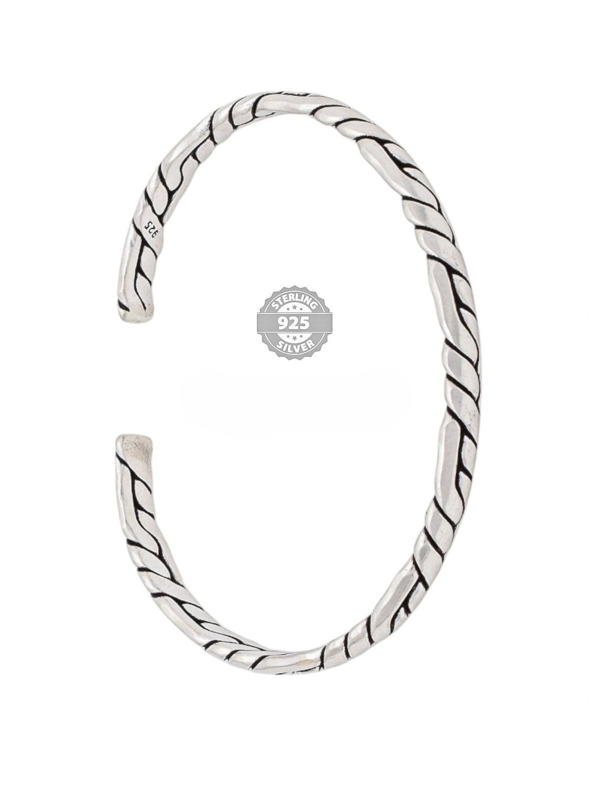 925 Sterling Silver Braided Design Kada For Rich Rapper Collection