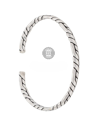 925 Sterling Silver Braided Design Kada For Rich Rapper Collection