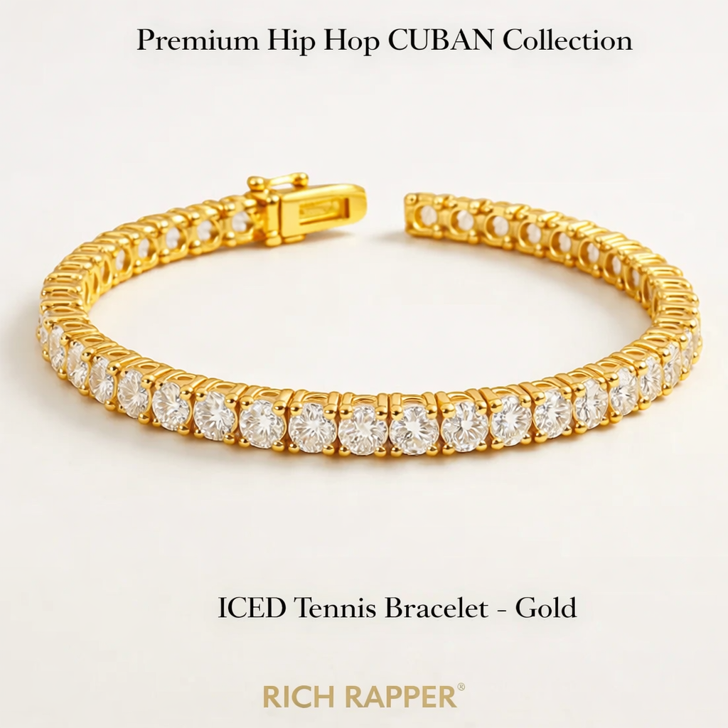 ICED TENNIS BRACELET - GOLD