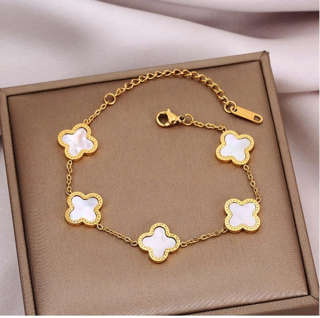 WHITE CHARMED BRACELET