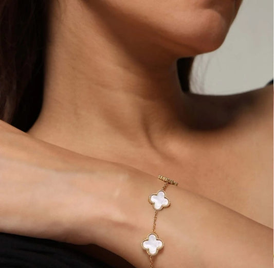 WHITE CHARMED BRACELET