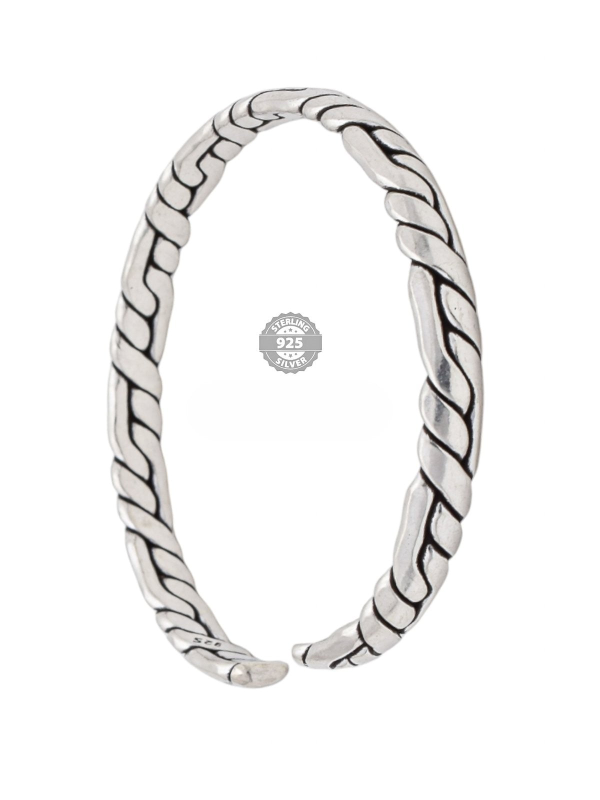 925 Sterling Silver Braided Design Kada For Rich Rapper Collection