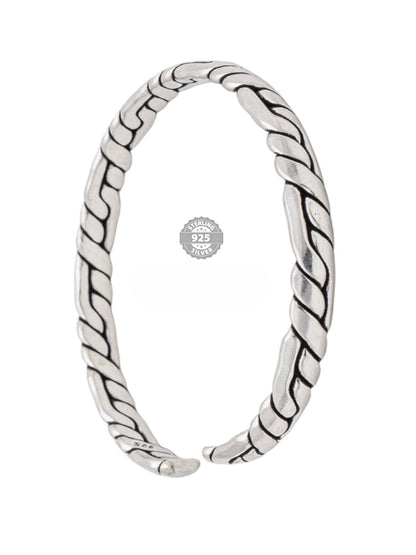 925 Sterling Silver Braided Design Kada For Rich Rapper Collection