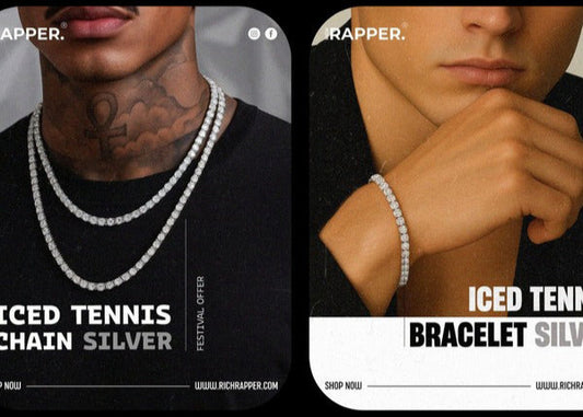 ICED TENNIS SET SILVER