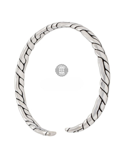 925 Sterling Silver Braided Design Kada For Rich Rapper Collection
