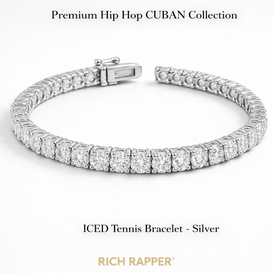 ICED TENNIS BRACELET - SILVER