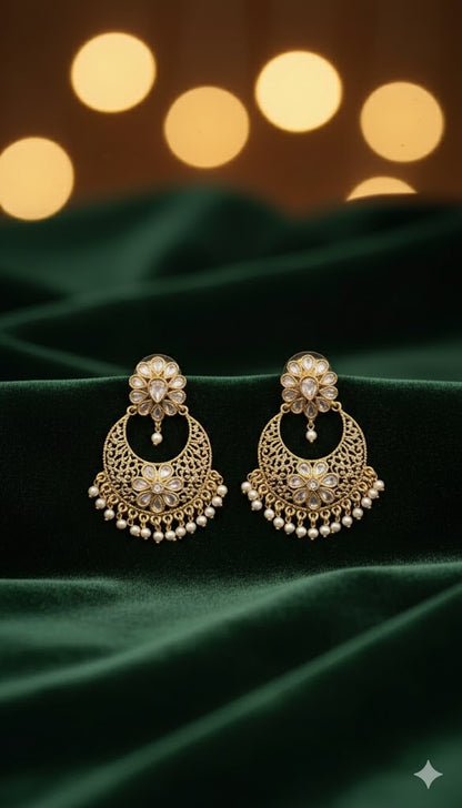 CHANDBALI BLOOM R.AD EAR-RING