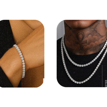 ICED TENNIS SET SILVER