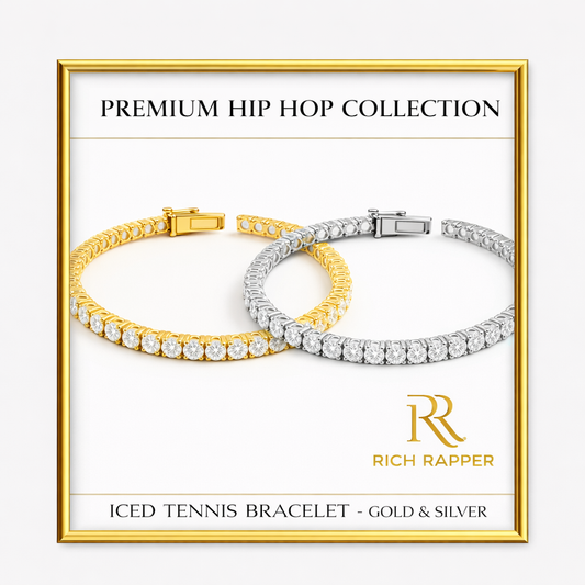 ICED TENNIS BRACELET – GOLD & SILVER (SET of 2)