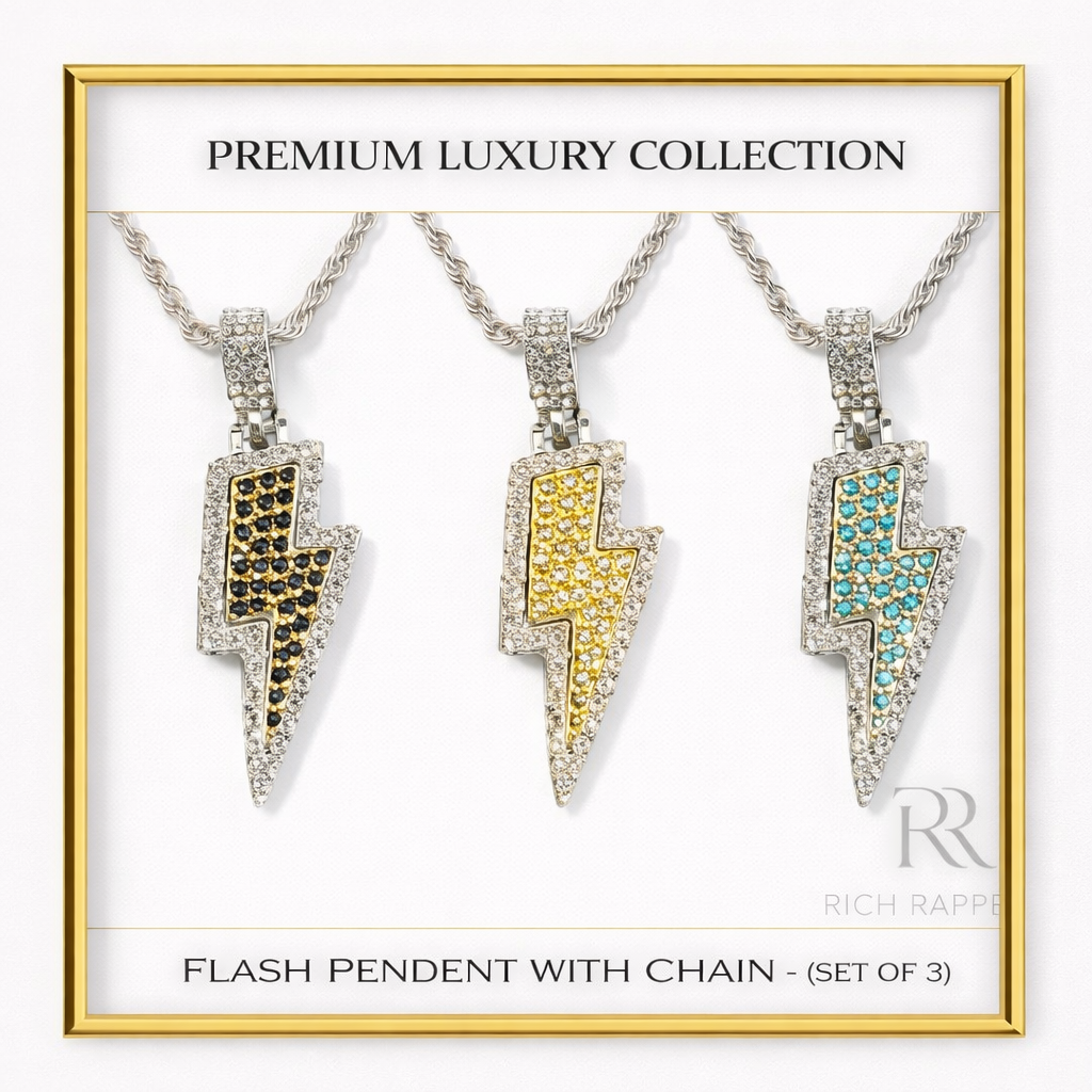 FLASH PENDANT WITH CHAIN (SET OF 3)