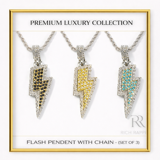 FLASH PENDANT WITH CHAIN (SET OF 3)