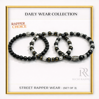 BLACK STREET AURA BRACELET (SET OF 3)
