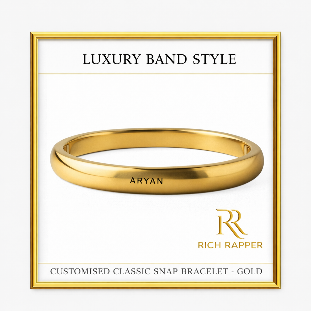 CUSTOMISED CLASSIC SNAP BRACELET - BLACK/GOLD/ SILVER